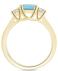 Macy's Aquamarine and Diamond Ring (1-3/8 ct.t.w 1/4 ct.t.w) 14K Yellow Gold