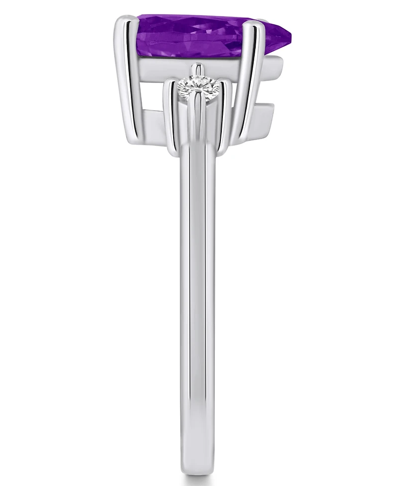 Macy's Amethyst and Diamond Ring (1-3/4 ct.t.w 1/10 ct.t.w) 14K White Gold