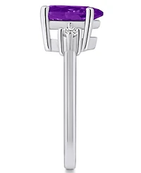 Macy's Amethyst and Diamond Ring (1-3/4 ct.t.w 1/10 ct.t.w) 14K White Gold