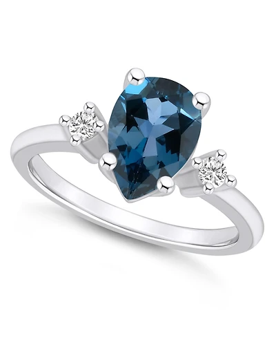 Macy's London Blue Topaz and Diamond Ring (2-1/2 ct.t.w 1/10 ct.t.w) 14K Gold