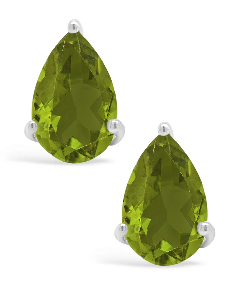 Macy's Peridot (1-7/8 ct. t.w.) Stud Earrings in 14K White Gold