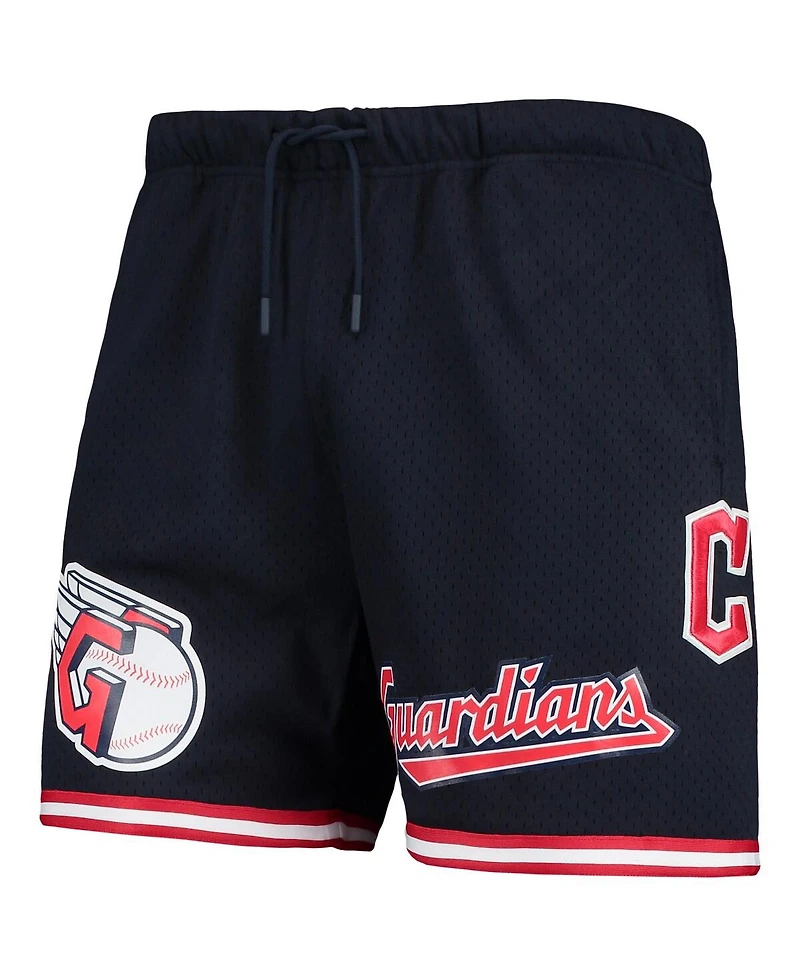 Men's Pro Standard Navy Cleveland Guardians Logo Mesh Shorts