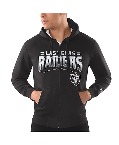 Men's G-iii Sports by Carl Banks Black Las Vegas Raiders Perfect Season Full-Zip Hoodie