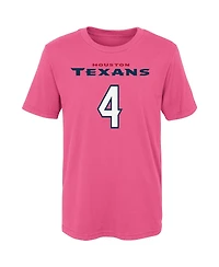 Preschool Girls Deshaun Watson Pink Houston Texans Player Mainliner Name and Number T-shirt
