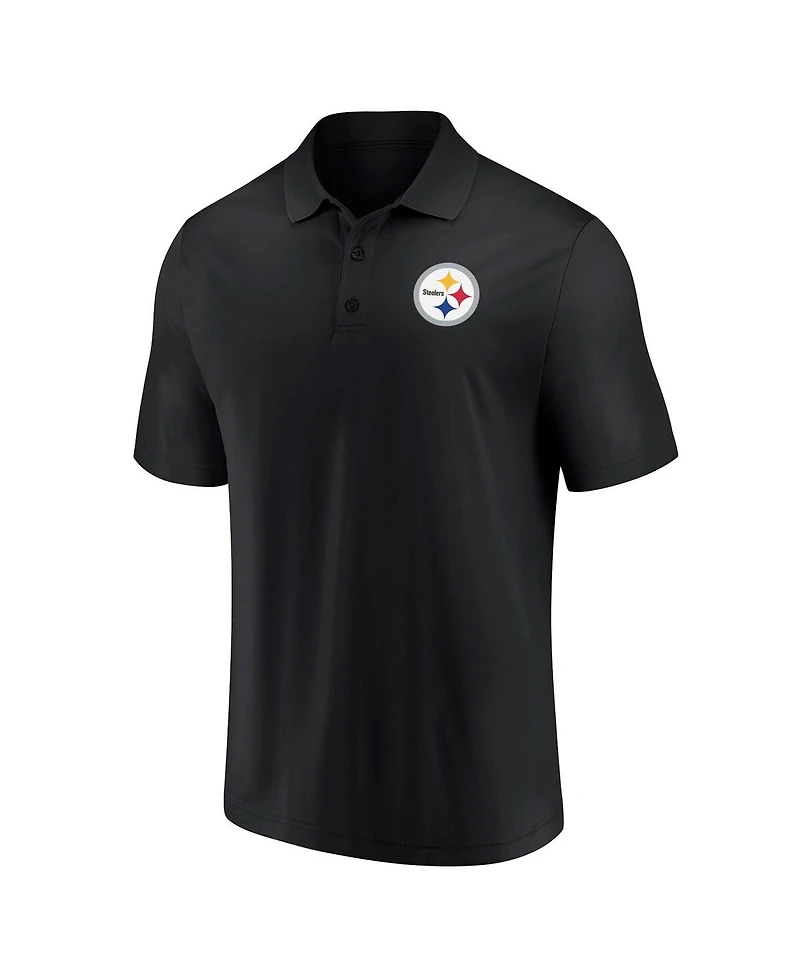 Men's Fanatics Black and Gold Pittsburgh Steelers Home and Away 2-Pack Polo Shirt Set