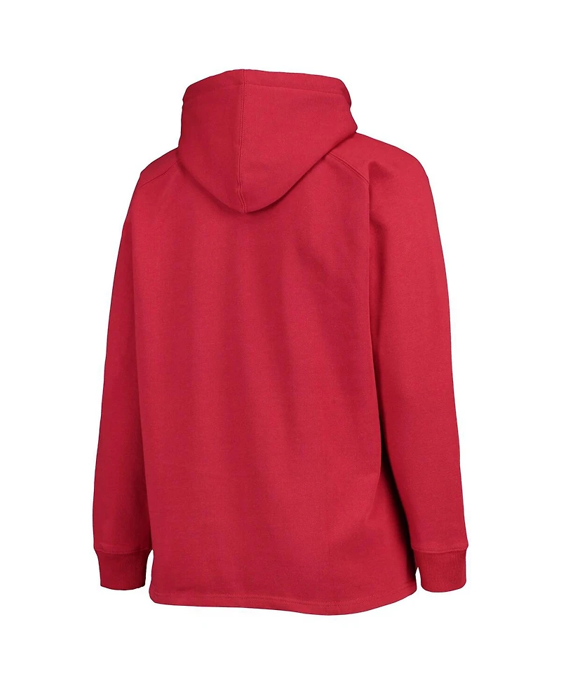 Women's Fanatics Cardinal Arizona Cardinals Plus First Contact Raglan Pullover Hoodie
