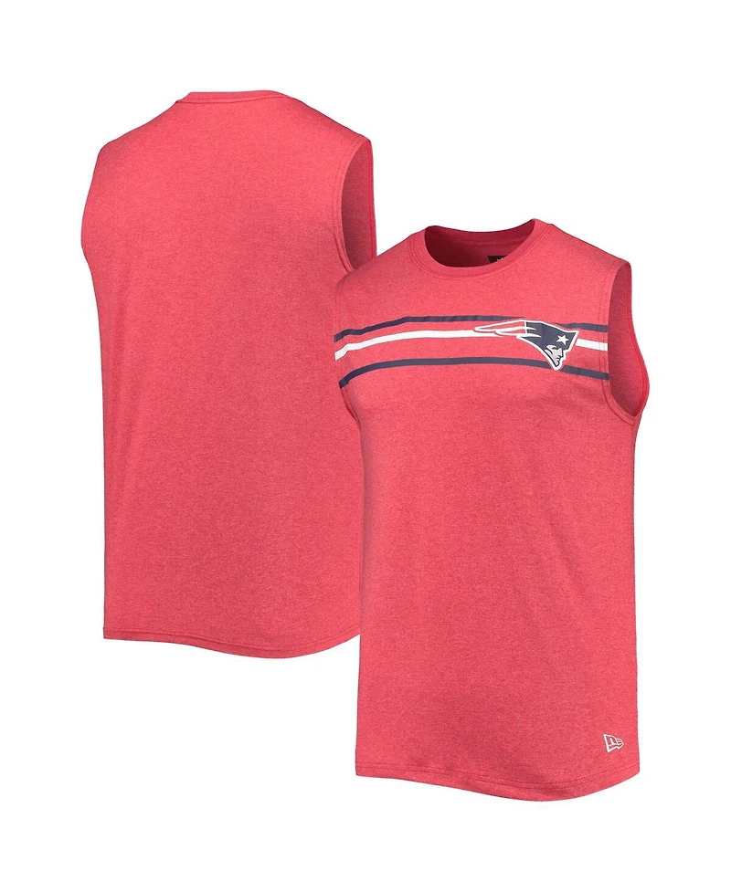 Men's New Era Red New England Patriots Brushed Sleeveless Tank Top