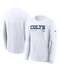 Men's Nike White Indianapolis Colts Infograph Lock Up Performance Long Sleeve T-shirt