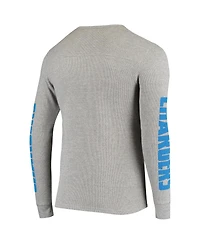 Men's Junk Food Heathered Gray Los Angeles Chargers Heavyweight Thermal Long Sleeve T-shirt