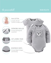 The Peanutshell Baby Boys Newborn Shower Gift Set Layette Essentials, Grey, White