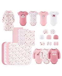 The Peanutshell Baby Girls Newborn Shower Gift Set Layette Essentials, Pink