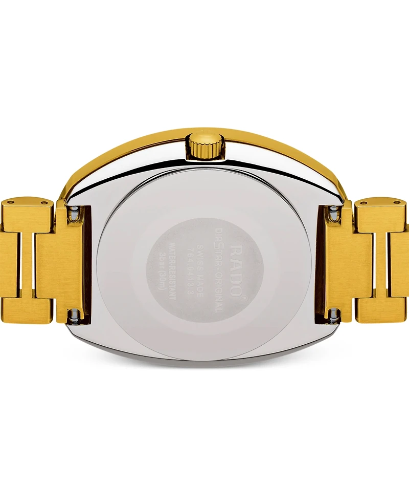 Rado Men's Swiss Original DiaStar Gold-Tone Stainless Steel Bracelet Watch 35mm
