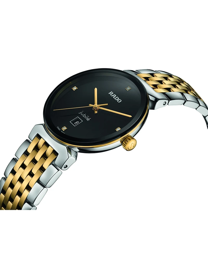 Rado Women's Swiss Florence Classic Diamond Accent Two Tone Stainless Steel Bracelet Watch 30mm