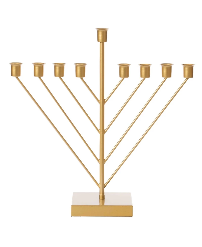 9 Branch Electric Chabad Judaic Chanukah Menorah with Led Candle Design Candlestick