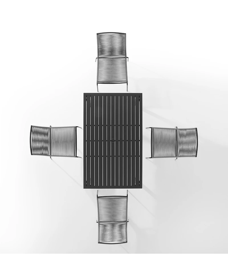 Fenton 5 Piece Outdoor Wicker Metal Dining Set