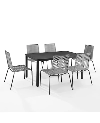 Fenton 7 Piece Outdoor Wicker Metal Dining Set