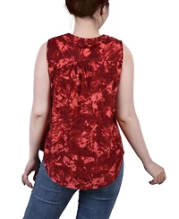Ny Collection Petite Sleeveless Jacquard Y-neck Top