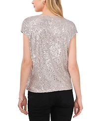 Vince Camuto Women's Sequined Dolman Sleeve V-Neck Blouse