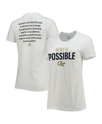 Women's adidas White Georgia Tech Yellow Jackets More Is Possible T-shirt