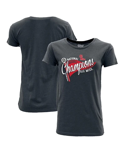 Women's Blue 84 Heathered Navy Ole Miss Rebels 2022 Ncaa Men's Baseball College World Series Champions Pennant T-shirt