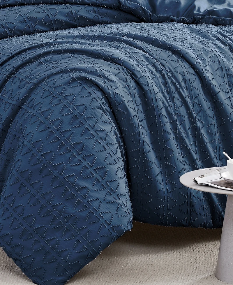 Southshore Fine Linens Dhara 3 Piece Textured Duvet Cover Set, Full/Queen