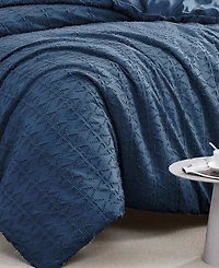 Southshore Fine Linens Dhara 3 Piece Textured Duvet Cover Set, Full/Queen