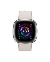 Fitbit Sense 2 Lunar White Platinum Smartwatch, 39mm