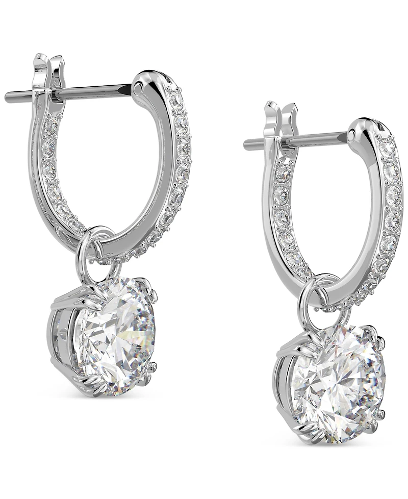 Swarovski Silver-Tone Constella Crystal Drop Earrings