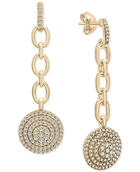 Wrapped in Love Diamond Circle Cluster Chain Drop Earrings (3/4 ct. t.w.) in 14k Gold, Created for Macy's