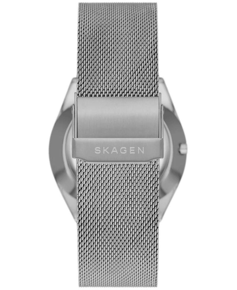 Skagen Men's Grenen Solar Powered Charcoal-Tone Stainless Steel Mesh Watch 37mm