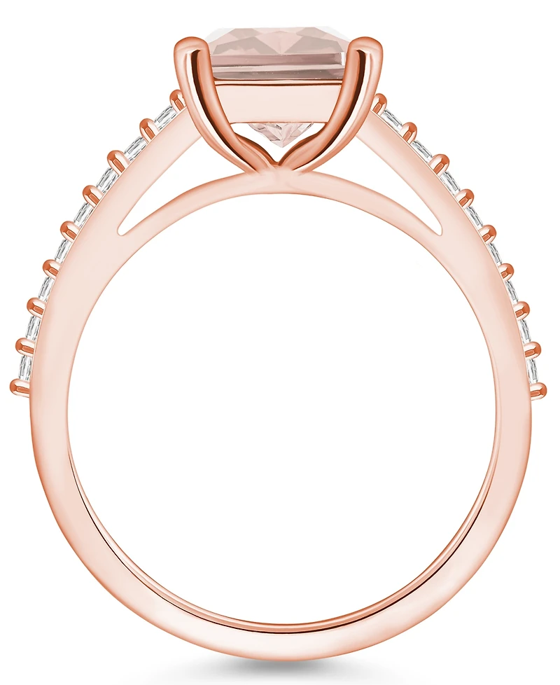 Macy's Morganite (3 ct. t.w.) and Diamond (1/4 Ring 14K Rose Gold