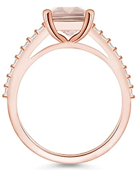 Macy's Morganite (3 ct. t.w.) and Diamond (1/4 Ring 14K Rose Gold