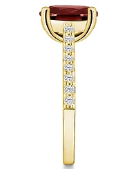 Macy's Garnet (3-1/10 ct. t.w.) and Diamond (1/4 Ring 14K Yellow Gold