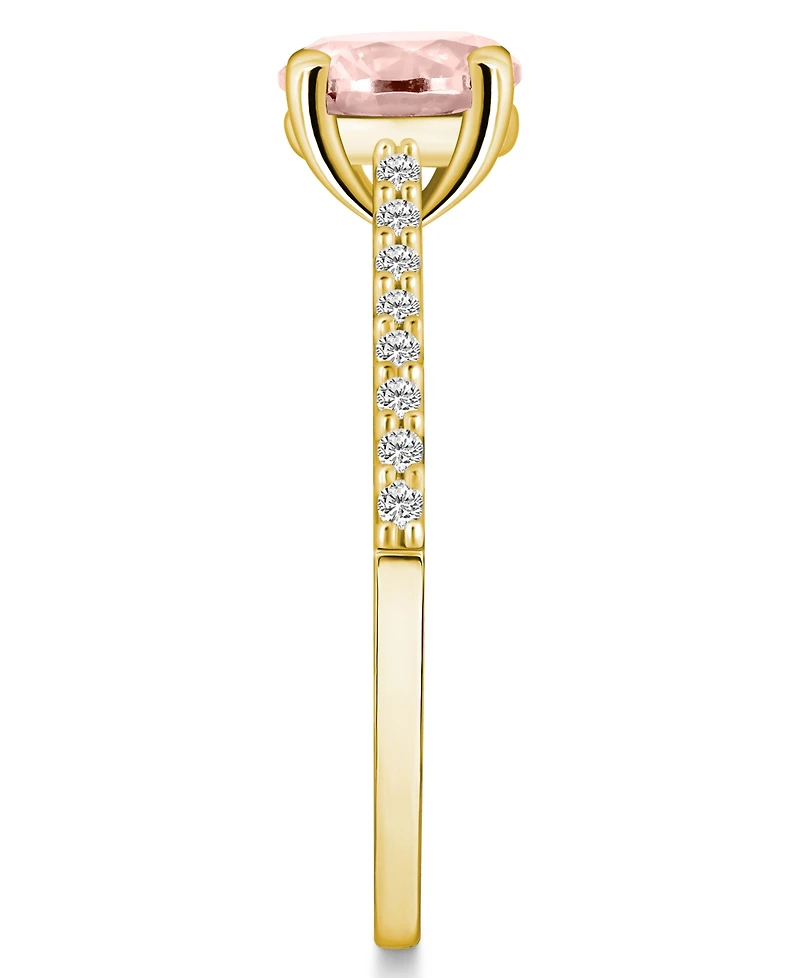 Macy's Morganite (1-1/4 ct. t.w.) and Diamond (1/6 Ring 14K Yellow Gold