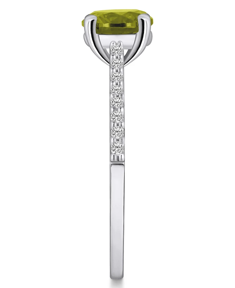 Macy's Peridot (1-1/2 ct. t.w.) and Diamond (1/6 Ring 14K White Gold