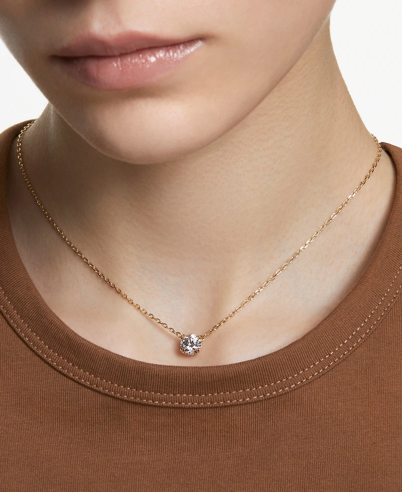 Swarovski Silver-Tone Constella Crystal Pendant Necklace, 14-7/8" + 2" extender