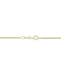 Polished Id Tag Pendant 18" Curb Link Chain Necklace in 10k Yellow Gold