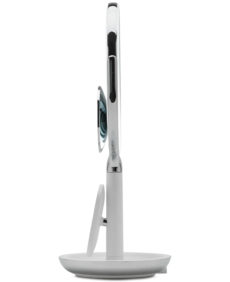 Sharper Image SpaStudio Vanity 8-inch Mirror with Built-In Qi Wireless Phone Charger, 5X and 10X Magnification