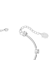 Swarovski Silver-Tone Crystal Station Bangle Bracelet