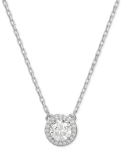 Swarovski Silver-Tone Constella Crystal Pendant Necklace, 14-7/8" + 3" extender