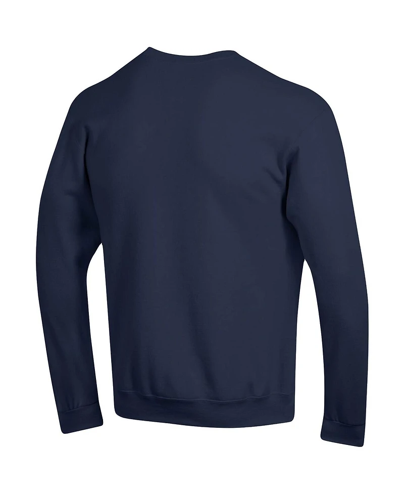 Men's Champion Navy Spelman College Jaguars 2-Hit Powerblend Pullover Sweatshirt