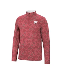 Men's Colosseum Red Wisconsin Badgers Tivo Quarter-Zip Jacket