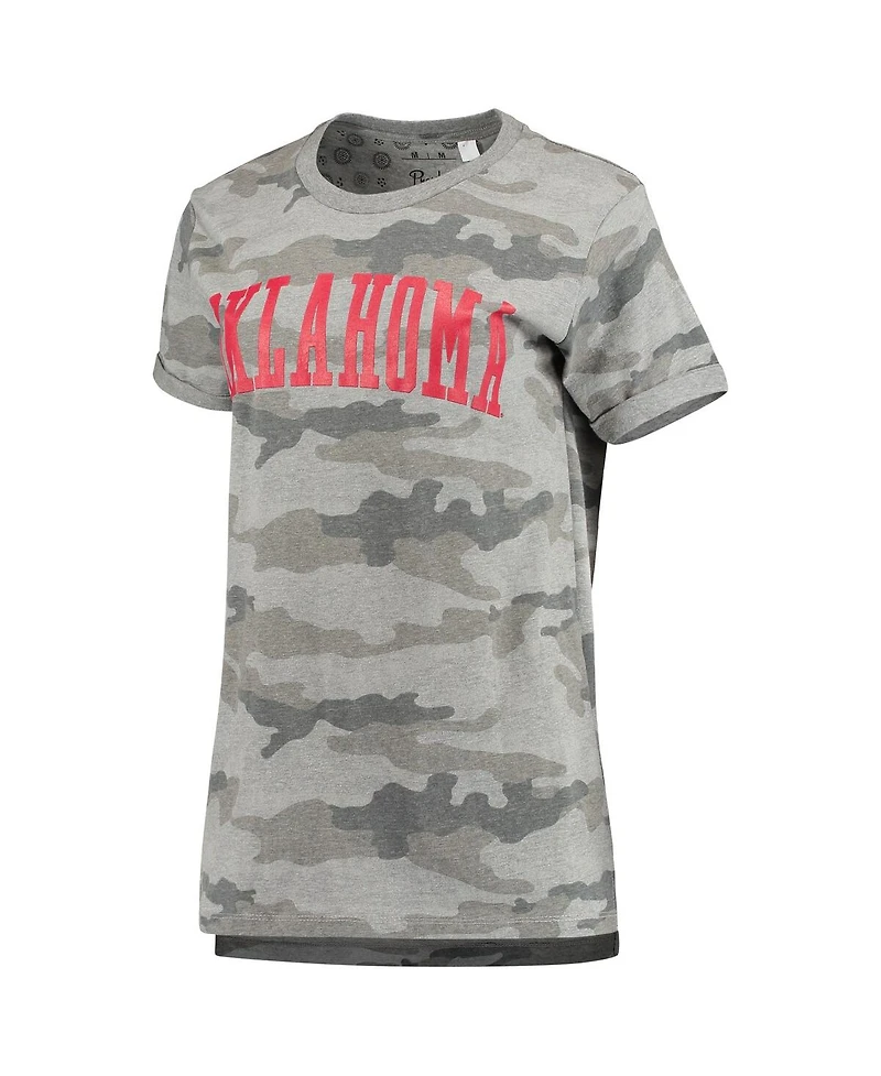 Women's Pressbox Camo Oklahoma Sooners T-shirt