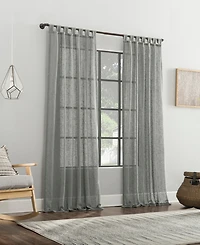 Burlap Weave Linen Blend Tab Top Curtain