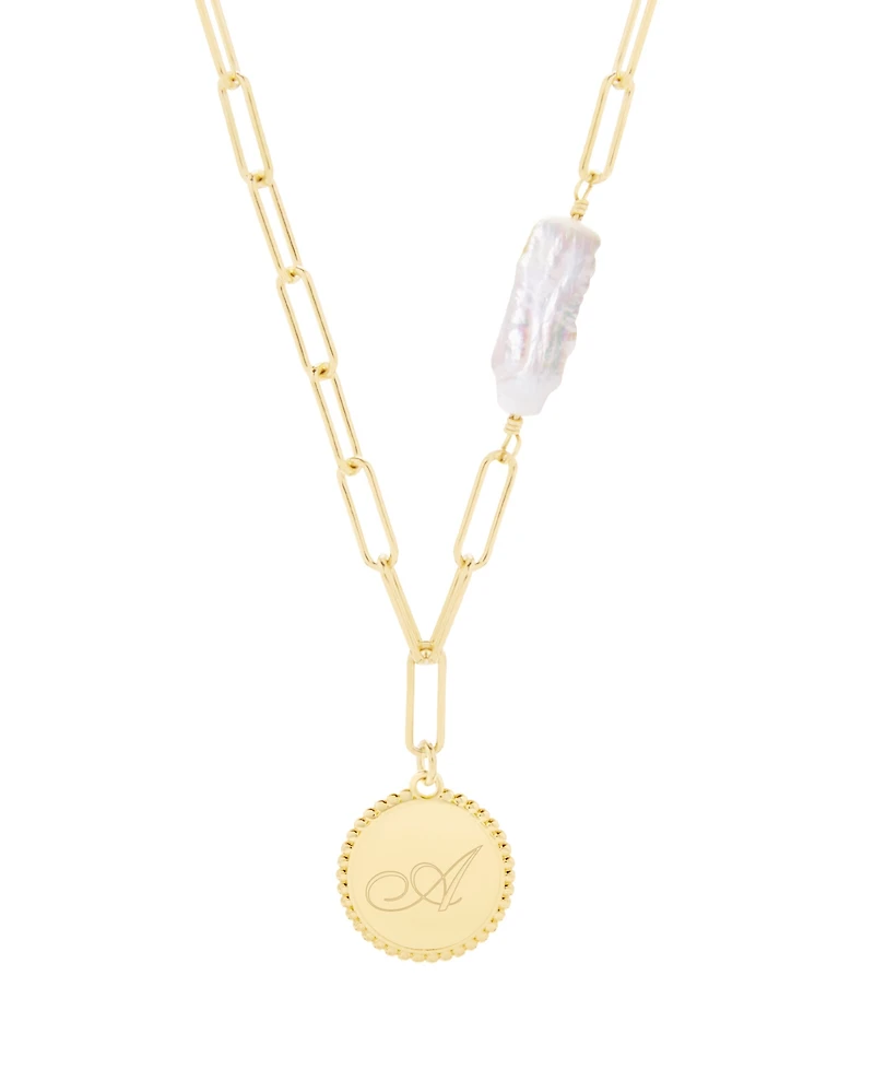 brook & york Biwa Imitation Imitation Pearl Micaela Initial Pendant
