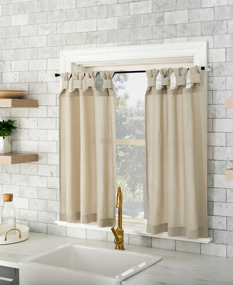 Washed Cotton Twist Tab Cafe Curtain Pair