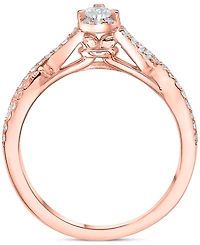 Diamond Pear Twist Engagement Ring (1/2 ct. t.w.) 14k White, Yellow or Rose Gold