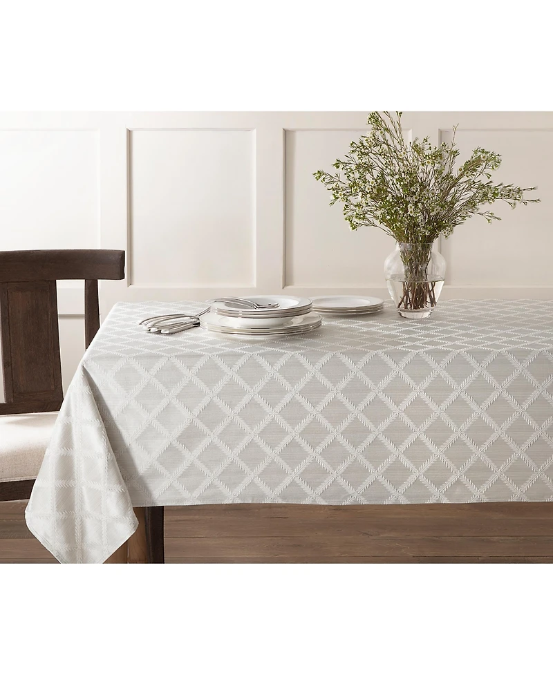 Lenox Laurel Leaf White Round Tablecloth 90" x 90"