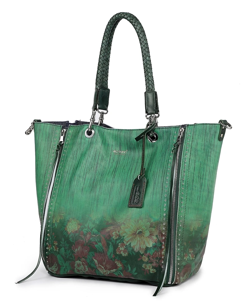 Old Trend Women's Barracuda Hand Painted Clasp Closure Tote Bag