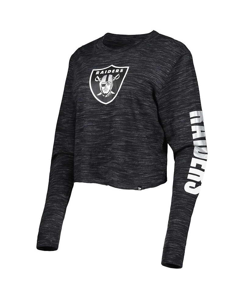 Women's New Era Black Las Vegas Raiders Crop Long Sleeve T-shirt